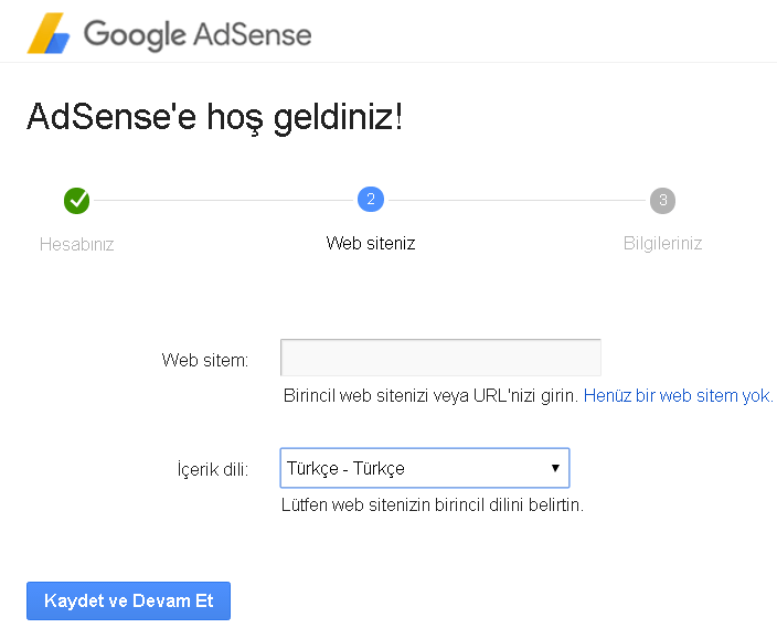 google adsense başvurusu