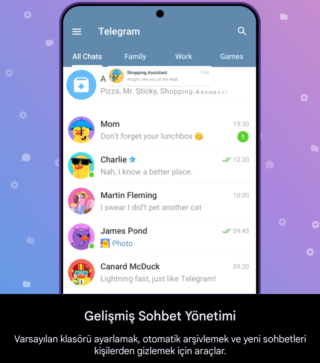 Telegram Premium, Gelişmiş Sohbet Yönetimi