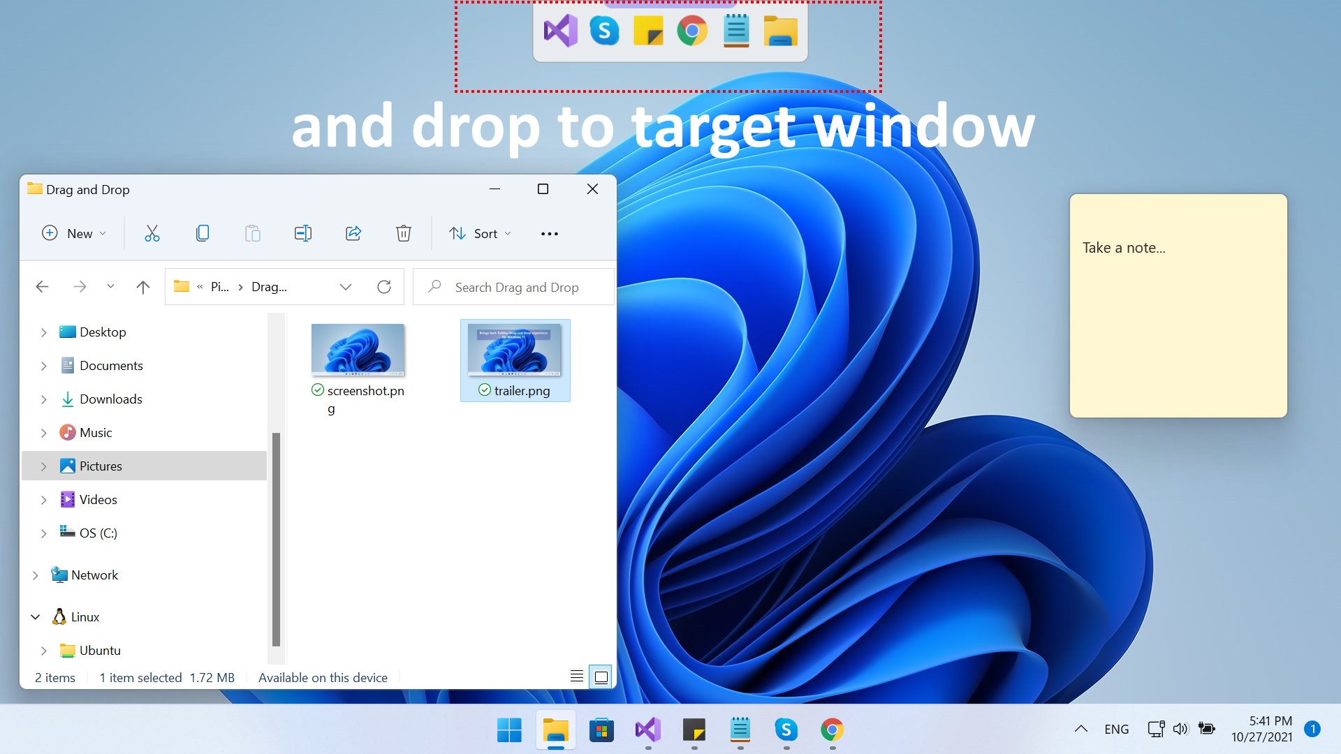 Drag and Drop Toolbar for Windows 11